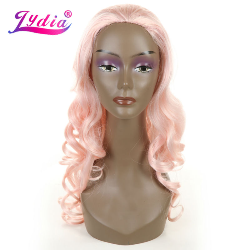 Lydia 합성 절반 가발 3/4 머리 가발 mixcolor t613/핑크 20 \\\